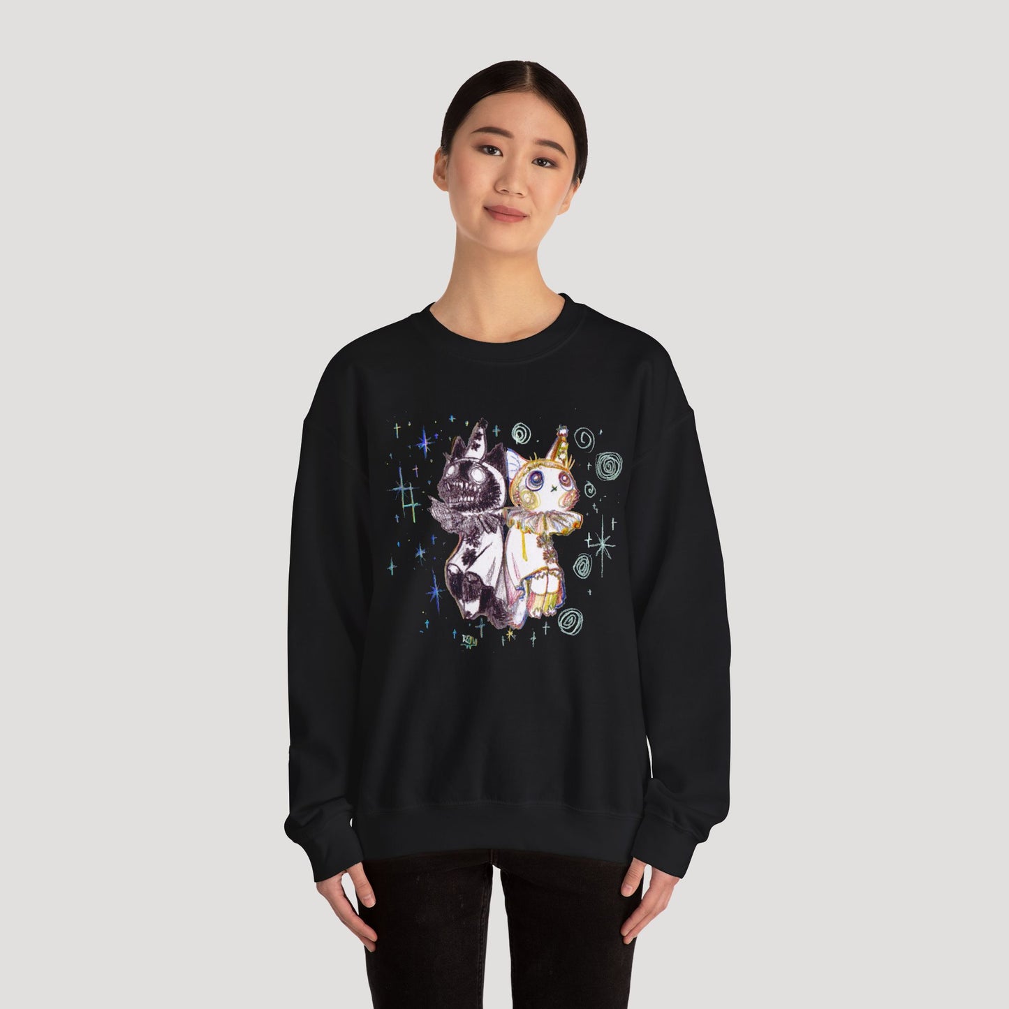 Two Contrasting Cats - Sweatshirt